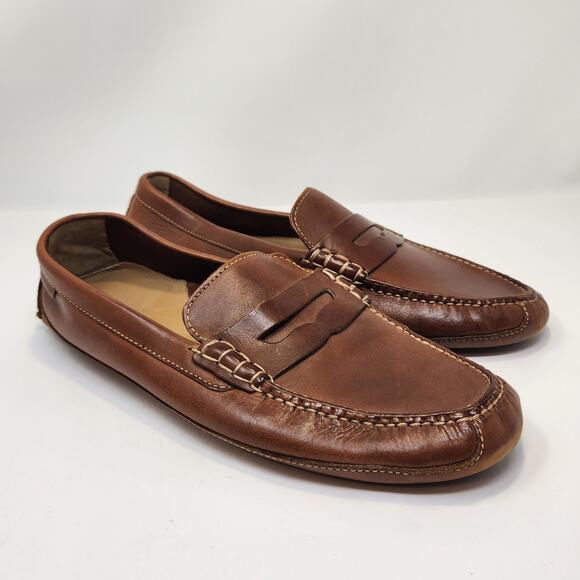 Cole Haan Grant Canoe Penny Loafer Mens Size 11.5 W Brown Leather Driving Moc - Picture 1 of 9